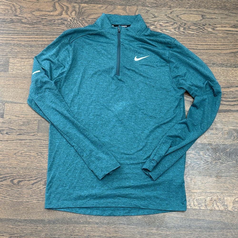 Nike Running Teal Long Sleeve Quarter-Zip Top